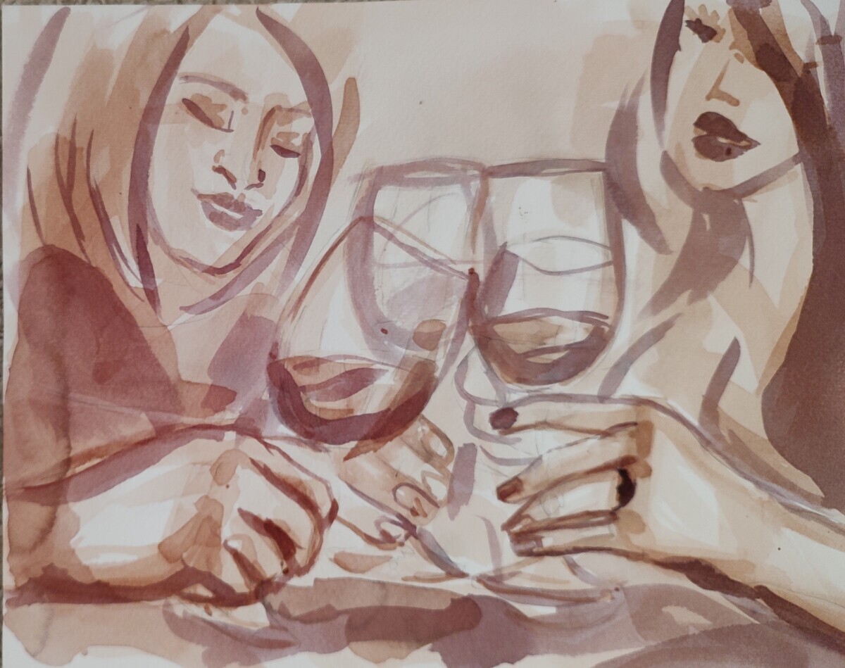 Women Whit Wine